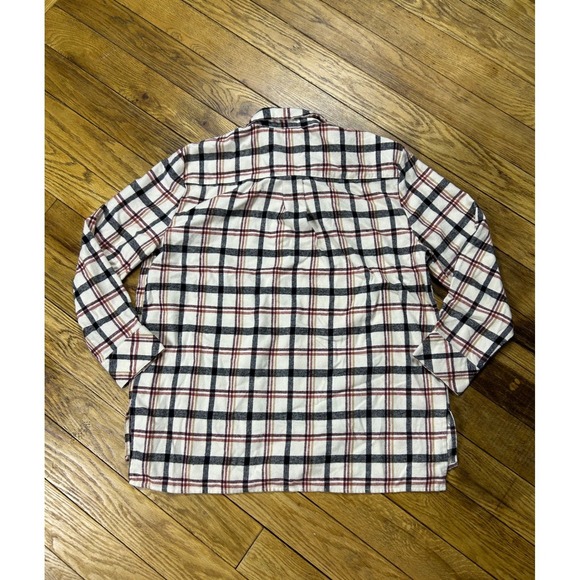 Hester & Orchard Flannel Shirt Plaid Long Sleeve White Black Red Casual Womens‎ - Picture 2 of 3